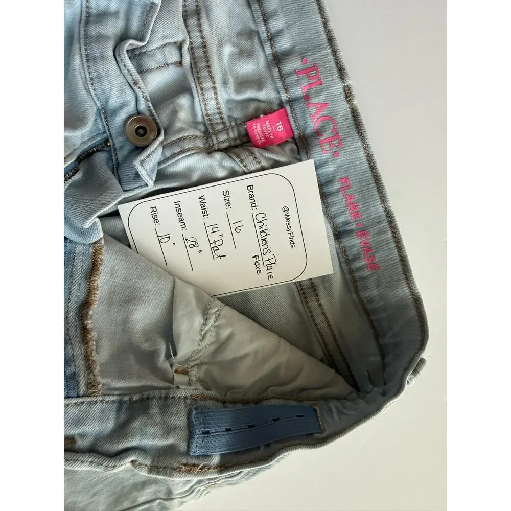 Children's Place Girls Flare Jeans Light Wash Size 16